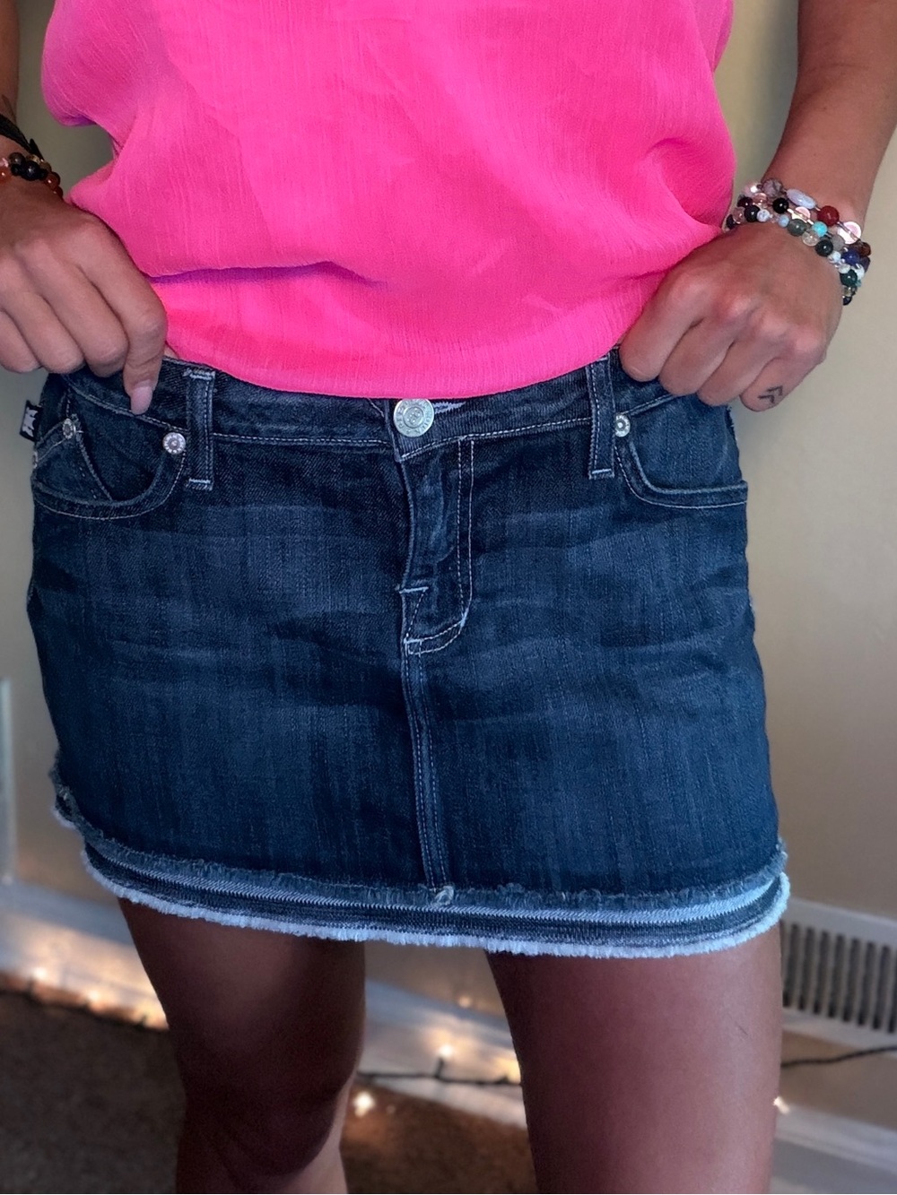 Rock & Republic Y2K Dark Blue Denim Mini Skirt